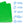 Green PVA cooling towel with infographic icons explaining absorbent material and evaporative cooling features