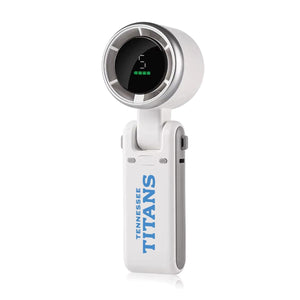 AlphaCool handheld fan with Tennessee Titans logo and digital battery display