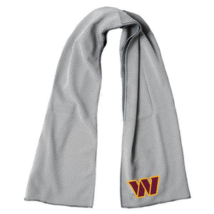 Grey Washington Commanders cooling towel with team logo