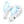 AlphaCool white wearable neck fan with digital display and blue cooling pads