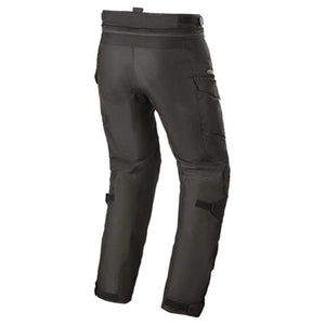 Rear view of black Alpinestars motorcycle riding pants