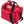 Red AO Coolers soft sided cooler bag with black handles and shoulder strap