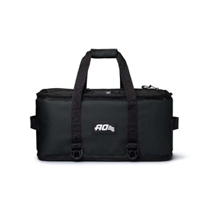 Black AO Coolers soft cooler bag with top handles and logo patch