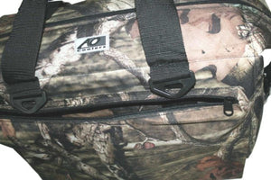 AO Coolers soft cooler bag in camouflage print with black handles and front zipper pocket