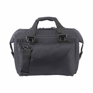 Black AO Coolers soft cooler bag with top handles and shoulder strap