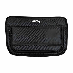 Black AO Coolers carbon fiber textured accessory pocket with zipper