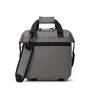 AO Coolers grey soft cooler bag with black handles and shoulder strap