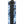 Black strap with embossed logo and plastic D ring on blue and white patterned fabric