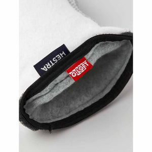 Interior of Hestra glove with grey fleece lining and G-Loft brand label
