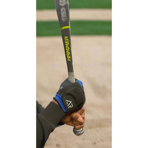 Arctic Reaction batting glove holding a Hammer baseball bat