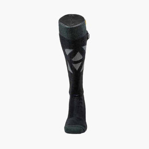 Arctic Volt black knee high heated sock on a display form