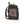 Black and grey backpack with a red A logo on the side pocket