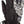 Black winter glove with grey and white geometric pattern on the back of the hand