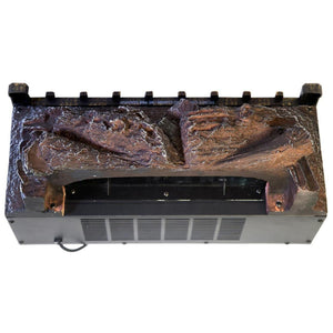 World Marketing electric fireplace log set viewed from above