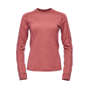 Black Diamond red long sleeve crew neck base layer shirt