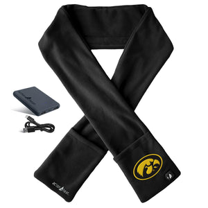 ActionHeat black heated scarf with power bank and charging cable