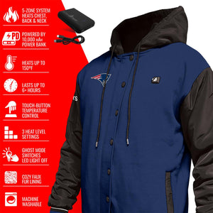 ActionHeat New England Patriots 5V Battery Heated Varsity Jacket