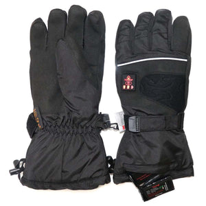 Thermrup black heated gloves with battery pack and adjustable wrist strap