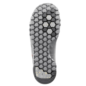 Baffin boot outsole with grey and black hexagonal tread pattern