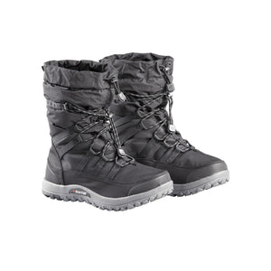Baffin black insulated winter boots with toggle lacing system and grey rubber soles