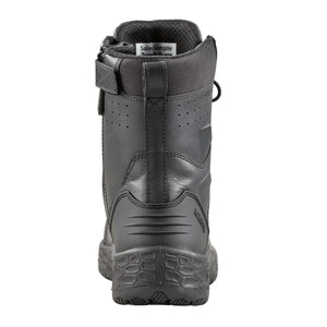 Back view of a black Baffin boot with a textured sole and side zipper