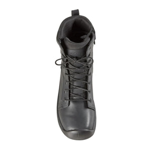 Baffin black lace up work boot viewed from above