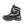 Black and white winter hiking boot with lace up closure and rubber sole