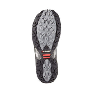Baffin boot outsole with grey and black multi-directional tread pattern