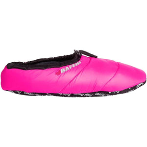 Baffin pink insulated slipper with black trim and drawstring closure