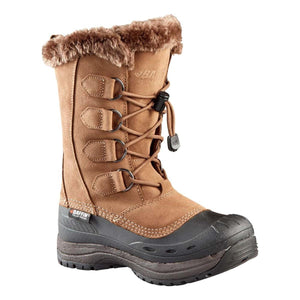 Baffin brown suede winter boot with faux fur trim and black rubber base