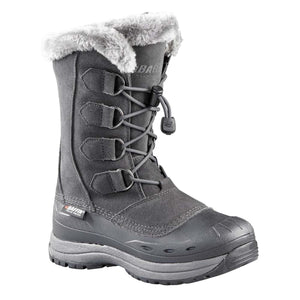 Baffin grey winter boot with faux fur trim and toggle lace system