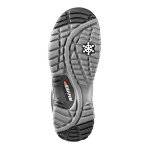 Baffin winter boot tread pattern with snowflake logo