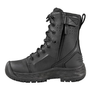 Baffin black leather tactical boot with side zipper and lace up closure
