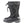 Black winter boot with toggle closure and rubber base