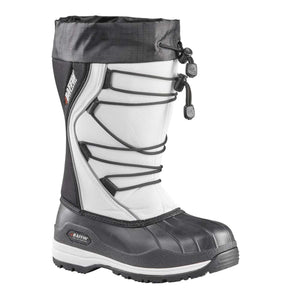 Baffin white and black winter boot with lace up closure and rubber base