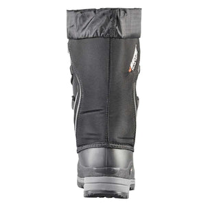 Back view of a black Baffin winter boot with a grey sole