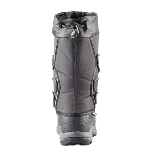 Back view of Baffin black winter boot with drawstring collar