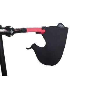 Bar Mitts black neoprene handlebar cover installed on a bicycle handlebar