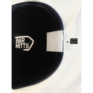 Bar Mitts handlebar cover showing damage to the reflective material strip