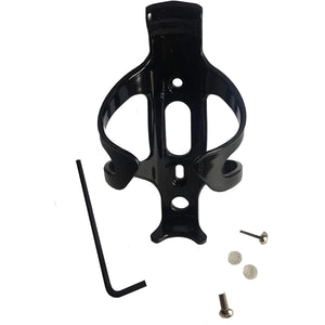 Bar Mitts black bicycle water bottle cage with mounting hardware and hex key