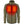 Olive green fleece jacket with two glowing orange chest heating elements and a front zipper