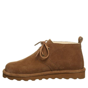 Bearpaw brown suede lace up ankle boot with sheepskin lining
