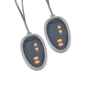 Two Beautyrest electric blanket controllers with heat level settings and power buttons