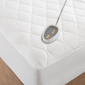Beautyrest white quilted electric mattress pad with handheld controller