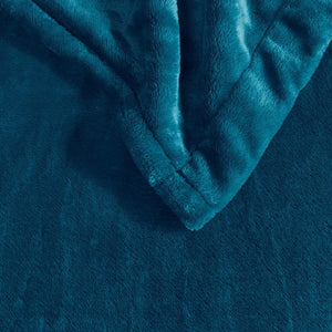 Close up of teal plush fleece fabric texture