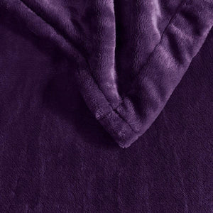Close up of purple plush fleece fabric texture