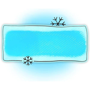 BeKOOOL blue rectangular cooling patch graphic with snowflake icons