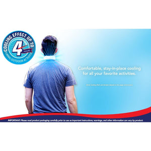 BeKOOOL cooling patch on back of neck with four hour cooling effect graphic