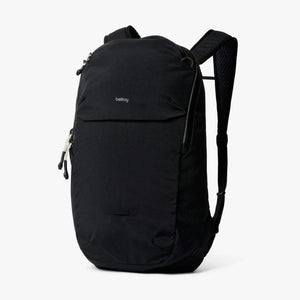 Black Bellroy backpack with front pocket and shoulder straps