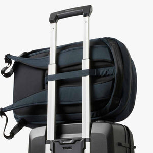 Bellroy backpack secured to a Thule luggage handle